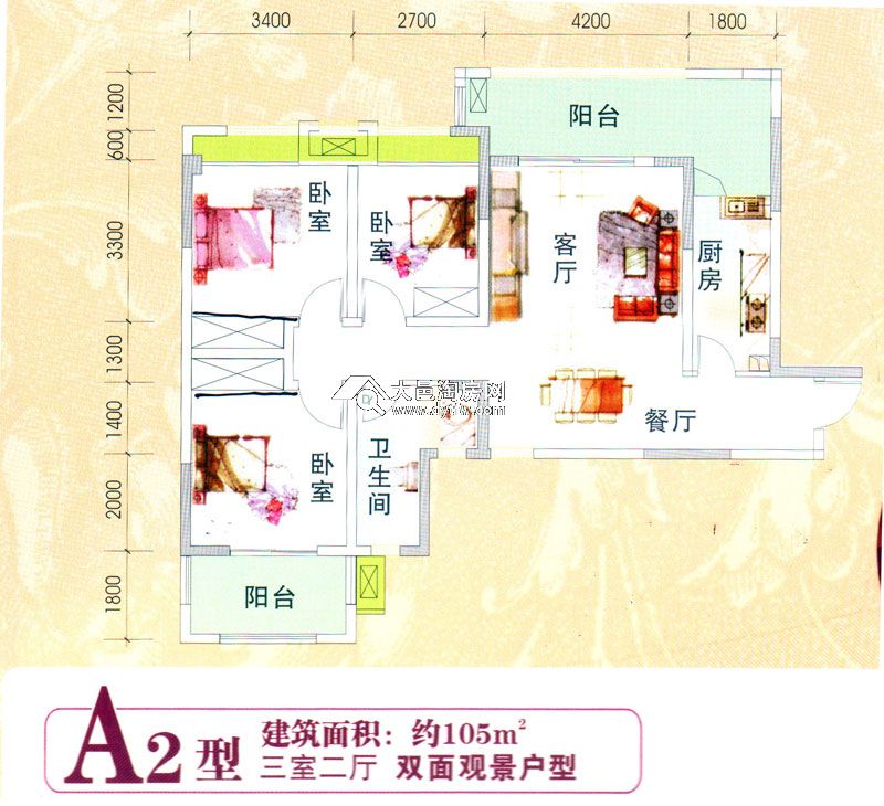香槟城84-110平米户型在售 房源均价3300元