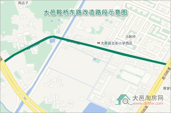 大邑北小西区旁的鞍桥东路启动改造